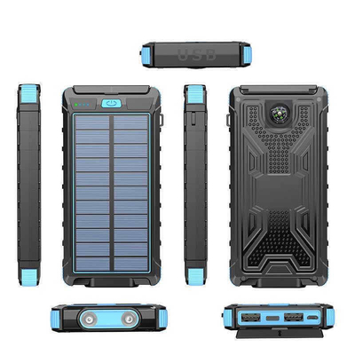 LED Light Cell Phone Waterproof Solar Power Bank 10000mah 280g