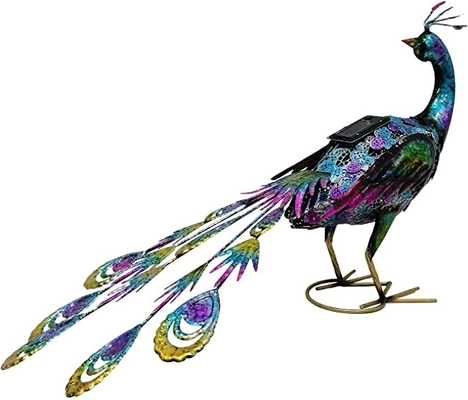 Outdoor Solar Metal Peacock Statue solar powered craft lights Backyard Party Wedding Decor