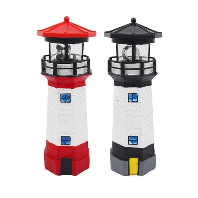 Outdoor Crafts Rotating Lighthouse Solar Garden Light Folk Art 1 * 1.2V Battery