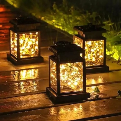 Hanging Lantern Lamp Flower Waterproof Outdoor Decoration Garland Fairy Solar Garden Courtyard Palace Lights