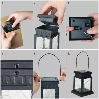 Hanging Lantern Lamp Flower Waterproof Outdoor Decoration Garland Fairy Solar Garden Courtyard Palace Lights