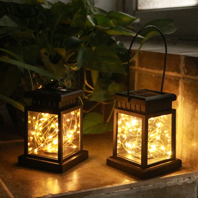 Hanging Lantern Lamp Flower Waterproof Outdoor Decoration Garland Fairy Solar Garden Courtyard Palace Lights