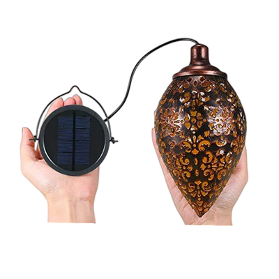 Hanging Outdoor Solar Light IP44 Waterproof Solar Garden Light Metal Forged Retro Lantern