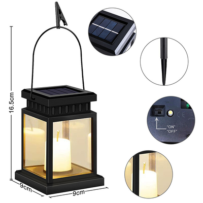 Flameless Solar Garden Hanging Candle Light Outdoor Waterproof LED