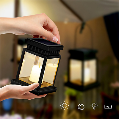 Flameless Solar Garden Hanging Candle Light Outdoor Waterproof LED