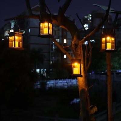Flameless Solar Garden Hanging Candle Light Outdoor Waterproof LED