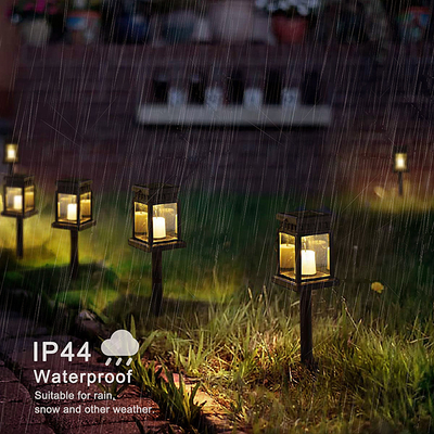Flameless Solar Garden Hanging Candle Light Outdoor Waterproof LED