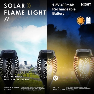 12LED 33LED Solar Flame Flashlight Outdoor Flashing Waterproof Solar LED Light