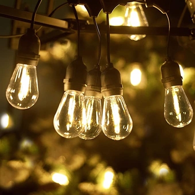 LED Outdoor String Lights With Shatterproof Bulbs Garden Hanging Backyard Lights