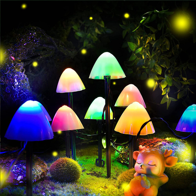 2700K IP55 Solar Powered LED String Lights / Mushroom Solar Garden Lights Wedding Festive Decoration