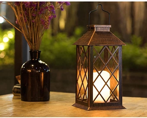 Outdoor Garden Solar Hanging LED String Lights Flashing Candle Lights