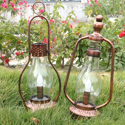 Waterproof IPX6 Solar LED Garden Lights Camping Hanging Oil Lamp