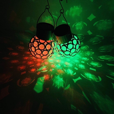 Solar garden light new hollow decorative hanging ball led light glass ball