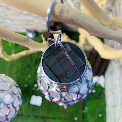 Solar garden light new hollow decorative hanging ball led light glass ball