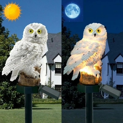 Waterproof Solar Powered Garden LED Owl Animal Lawn Ornament Unique Christmas