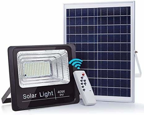 Outdoor LED 40w Solar Flood Light Garage Channel Solar Street Light With Remote Control