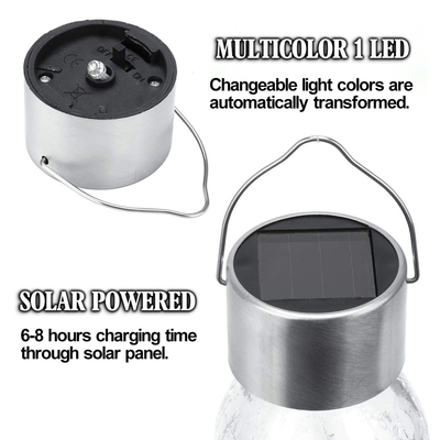 Outdoor Decorative Cracked Glass Ball Light Solar Waterproof Ball Light With Handle