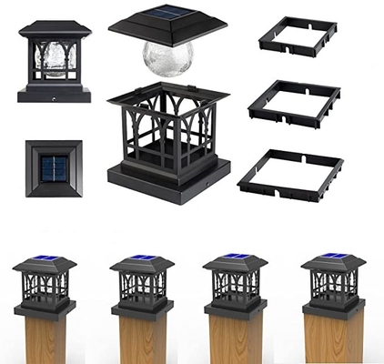 Solar Powered Fence Post Cap Lights Waterproof Square Solar Powered Deck Post Cap Lights