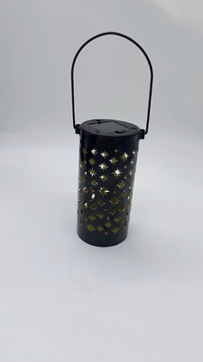 Iron Hollow Solar Lanterns For Outside Star Moon Retro Light Terrace Path Decoration IP66