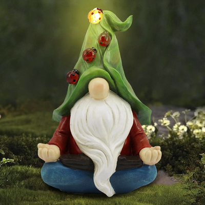 Solar Light Crafts Panel Garden Statue Dwarf Solar Gift Lamp