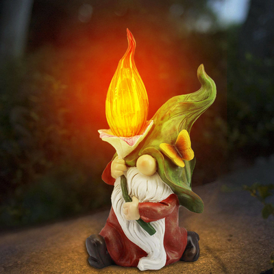 Solar Light Crafts Panel Garden Statue Dwarf Solar Gift Lamp