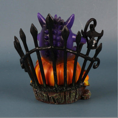 Anime Gengar Halloween Ghost Pumpkin Lantern Solar Light Crafts Figure Moon Shadow Statue