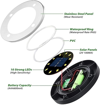 IP67 Solar LED Garden Lights DC 6V 10 LED Solar Led Underground Light