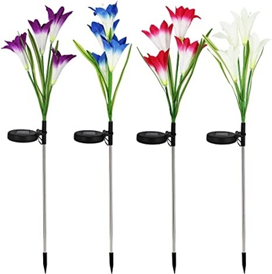 RoHS Outdoor Solar Courtyard Light Waterproof Lily Lawn / Wedding Decoration Lights 2700K