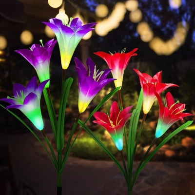 RoHS Outdoor Solar Courtyard Light Waterproof Lily Lawn / Wedding Decoration Lights 2700K