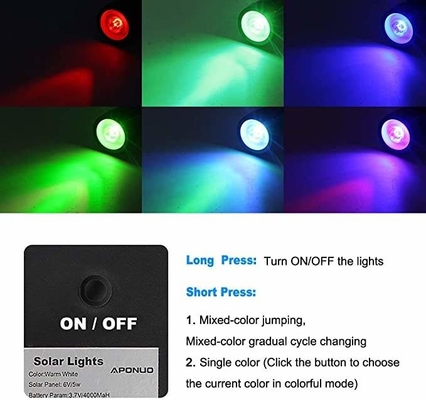 Commercial Solar Street Lights Landscape Bright White RGB Solar Powered Lawn Lights 3500K