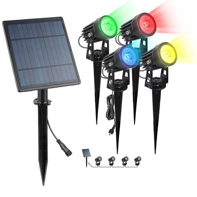 Commercial Solar Street Lights Landscape Bright White RGB Solar Powered Lawn Lights 3500K