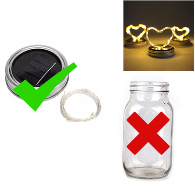 2700K LED Solar Powered Fairy Lights For Mason Jar Lid Insert Color Changing Outdoor
