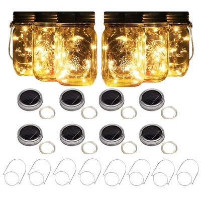 2700K LED Solar Powered Fairy Lights For Mason Jar Lid Insert Color Changing Outdoor