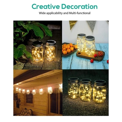 2700K LED Solar Powered Fairy Lights For Mason Jar Lid Insert Color Changing Outdoor