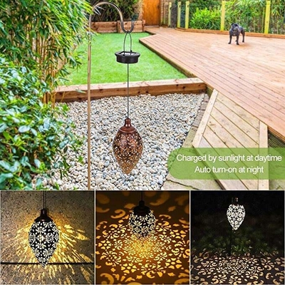 Night IP66 Solar LED Garden Lights Garland Retro Solar Powered Decorative Lanterns 3500K