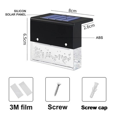 Outdoor IP65 Solar Deck Step Lights CRI 60 For Railing Stair Ladder Fence Yard And Passage