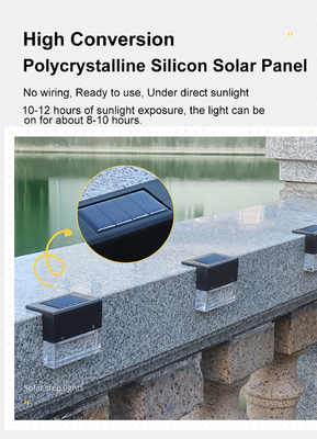 Outdoor IP65 Solar Deck Step Lights CRI 60 For Railing Stair Ladder Fence Yard And Passage