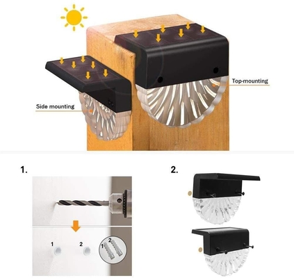 Soft Warm White Solar Powered Fence Post Lights Outdoor Waterproof 2700K