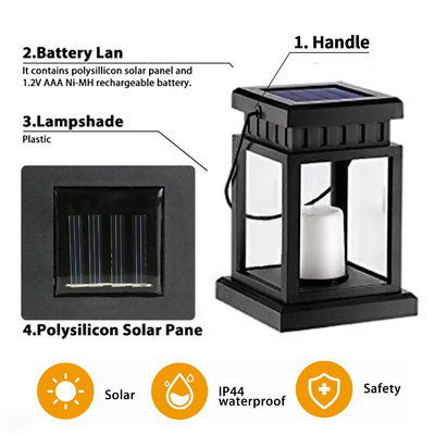 Retro 5LM Solar Lantern Garden Lights Outdoor Hanging Waterproof Garden Patio Lawn Landscaping