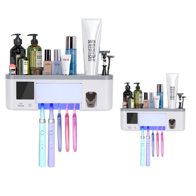 Wall Mounted UV Toothbrush Holder Bathroom Automatic Toothpaste Squeezer