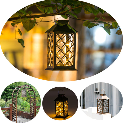 Garden LED Solar Powered Outdoor Lanterns Copper Wire String Waterproof Outdoor Pendant Light