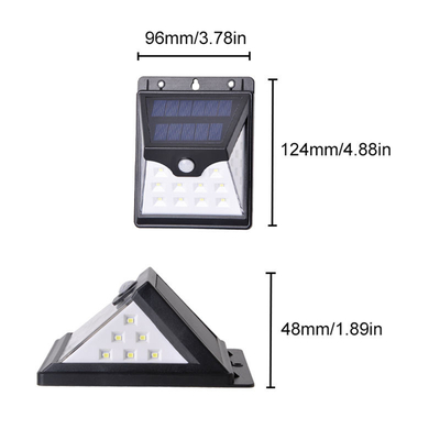 Smart Motion Sensor Solar Powered LED Wall Light 22 LED ABS 3.7V