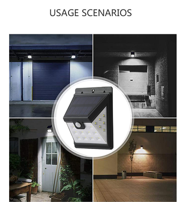 Smart Motion Sensor Solar Powered LED Wall Light 22 LED ABS 3.7V