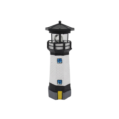 Folk Art Solar Gift Light With Rotating Beam Lighthouse 500g Home Solar Garden Lights Decorative