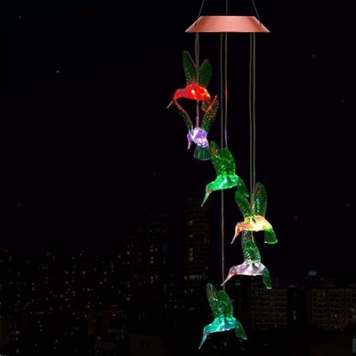 LED Multi Color RGB Solar Gift Light Hummingbird Wind Chimes Holiday Decoration
