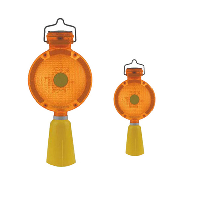 Red Yellow Waterproof Round Solar Traffic Warning Light LED Barricade Light