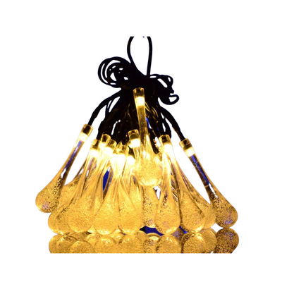 Multiple Colors Solar LED String Lights LED Water Drop Fairy Light 4.5V 24lm/w WX-SDD-003