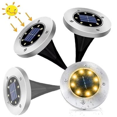 Waterproof Solar Powered Ground Light Garden Pathway 8 LED Solar Powered Deck Lights