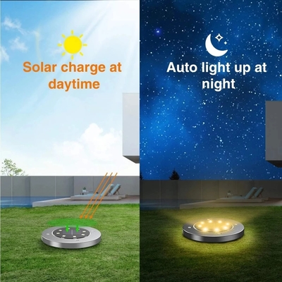 Waterproof Solar Powered Ground Light Garden Pathway 8 LED Solar Powered Deck Lights