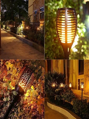 Outdoor Garden Solar Flame Torch Lights 96pcs LEDs Solar Powered LED Torches